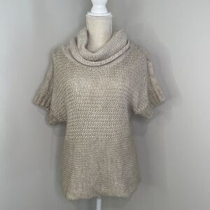 Soft Surroundings Wool Alpaca Blend Cowl Neck Knit Sweater Cream Women's Size XS